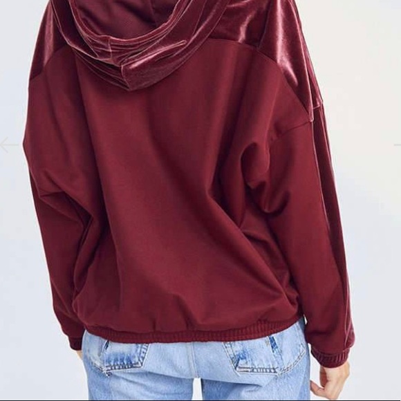 Adidas Originals Maroon Velvet Track Jacket - Picture 6 of 7